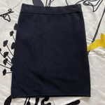 Bebe Asymmetrical Black & White Zipper Mini Skirt Photo 1