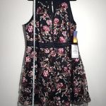 BCX Dress Black and Floral Spaghetti Strap Size 24W NWT Photo 1