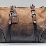 Prada  Milano Authentic Glacecalf Sfumato Leather Handbag Brown Italy Photo 0