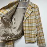 Bill Blass New York Yellow Linen Plaid Blazer Vintage 10 NEW Women Photo 5