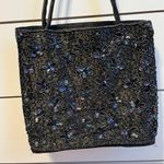 TONI Embroidered Beaded Floral Black Purse Photo 2