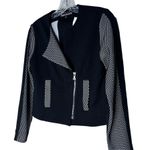 Yoana Baraschi   black faux mesh trim motorcycle jacket XS Photo 1