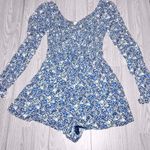 Hollister  Women’s Long Sleeve Blue Ditsy Floral Romper Photo 0