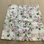 Finity women Beautiful Floral Pink Green Ivory mini skirt size L/XL 35” Waist Size L Photo 3