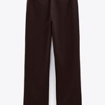 ZARA Brown Straight Let Pants w Pockets Trousers Photo 2