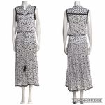 Poupette St. Barth Maxi Dress Size Medium White Print Sleeveless Shirtdress Photo 1