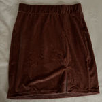 Luxurious Velvet Pencil Skirt in Rich Brown Photo 0