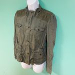 Candie's Olive Green Lace Detail Military Jacket Photo 4