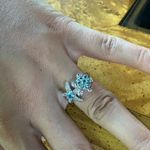 Natural Blue Apatite Starfish Turtle Ring Size 7 Silver Photo 3