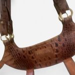 Brahmin  Tan and Cream Canvas and Crocodile Shoulder Bag Photo 1