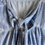 American Eagle Blue Short Puff Sleeve Tiered Midi Tie Back Dress Size Medium Photo 7