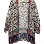 Knox Rose Womens Kimono XXL Cream Floral Paisley Boho Border Festival Hippie Photo 0
