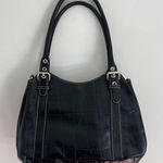 Anne Klein Y2K BLACK FAUX CROCODILE PRINT BELT BUCKLE SHOULDER BAG Photo 0