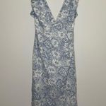 Sage The Label  Deep V Neck Floral Midi Dress Slit Tie Size M Photo 0