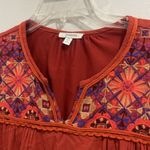 JODIFL  burnt orange rust color embroidered long sleeve dress Photo 3