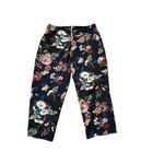 Loft  By Ann‎ Taylor Navy Floral Silky Ankle Dress Pants size 16 Photo 5