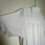 Enza Costa Italian Pima Cotton blend Blouse Shirt Raw Edge Hem size M White Size M Photo 8