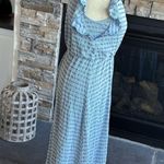 Caution to the Wind Blue Wrap Midi Dress Photo 8