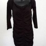 SheIn long sleeve solid black bunched dress Photo 0