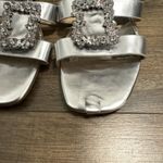 Badgley Mischka Silver Josette Flat Metallic Slide Sandals Photo 5