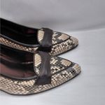 Amalfi by Rangoni Torres Wedge Heel Shoes Womens 7.5M Snake Print Italy Loafer Brown Size 7.5 Photo 2