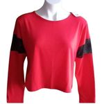 Flirtitude  Red Long Sleeve Tee with Black Sleeves Photo 0