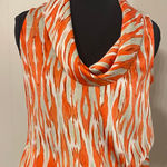 Michael Kors Sleeveless Cowl Neck Orange Gray Blouse XS Office Going Out Top Photo 0