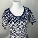 Charming Charlie  sweater fitted dress Size Small blue white Photo 4