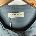 MAISON HOTEL NWT Ninette Navajo Blouse In Bleu Simple In Blue Size Large Photo 5
