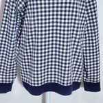 Draper James  Navy and White Gingham Sweatshirt Size Large Navy Check Pullover Photo 4