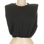 ZARA padded sleeveless crop top black elastic waist - Large Photo 3