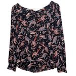 The Loft Women’s petite long sleeve snowbird print blouse Photo 0