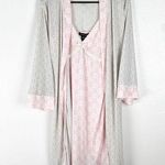 Nanette Lepore Pink Gown With Matching Belted Robe, Size Large Photo 0