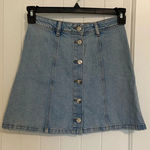 Divided H&M women’s button up light wash denim miniskirt — size 2 Photo 0
