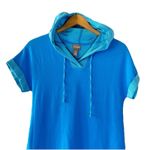 Chico's Blue Hooded Dress Size 0 (S/M) Pocketed Lounge Sporty Coastal Casual Photo 3