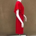 St. John  Red Flutter Sleeve Boatneck Dress Size 6 Photo 3
