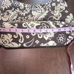 Baggallini  Floral Crossbody Bag Brown and Cream Nylon Blue Lining Pockets Zipper Photo 9