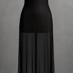 Sheer Black Mesh Maxi Dress Women’s XS Gothic Grunge Witchy Edgy Biker Photo 0