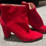 Chelsea and Violet  Red Ankle Bootie Velvet Size 8.5M Photo 0