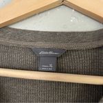 Eddie Bauer  Tan Waffle Knit Top Henley Casual Neutral Long Sleeve Tee XL Photo 1