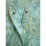 Miss Elaine Essentials Short Sleeve Snap Front Premium Knit Robe PL Teal Paisley Blue Size L Photo 6