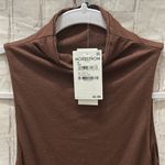 Naked Wardrobe NWT Sleeveless MockNeck Top in Expresso Brown Size Medium Shaping Photo 2
