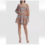 Alice + Olivia Rowan Tiered Square Neck Silk Blend Babydoll Dress XS NWT Party Photo 6