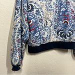 Free People  Blue Paisley Bomber Jacket Photo 8