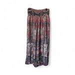 Karyn Seo Silk Blend Paisley Boho Flowy Wide Leg Pants Size XL Red Photo 1