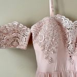 SOLEBLU | Baby Pink Embroidered Cold Shoulder Maxi Dress Sz S Photo 5