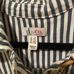 Women’s Plus Sz1X Navy And White Striped Denim Jacked W Peplum Ruffle Size 1X Photo 2