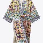 ZARA  printed kimono robe midi dress satin BLOGGERS FAVORITE!!! Photo 2