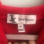 Juicy Couture Red Velour Cropped Pullover Hoodie Bling Crystals Y2K size medium Photo 7