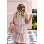 Anthropologie  NWT Ro & De Estelle Blush Pink Tiered Tunic Dress Size Small Photo 1